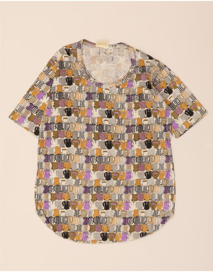 VINTAGE Womens Abstract Pattern Blouse Top IT 46 Large Multicoloured