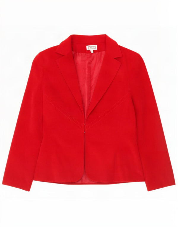 Etam Dame Blazer Jacket UK 12 Medium Rød Polyester