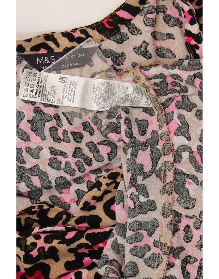 MARKS & SPENCER Womens A-Line Dress UK 14 Large Multicoloured Animal Print