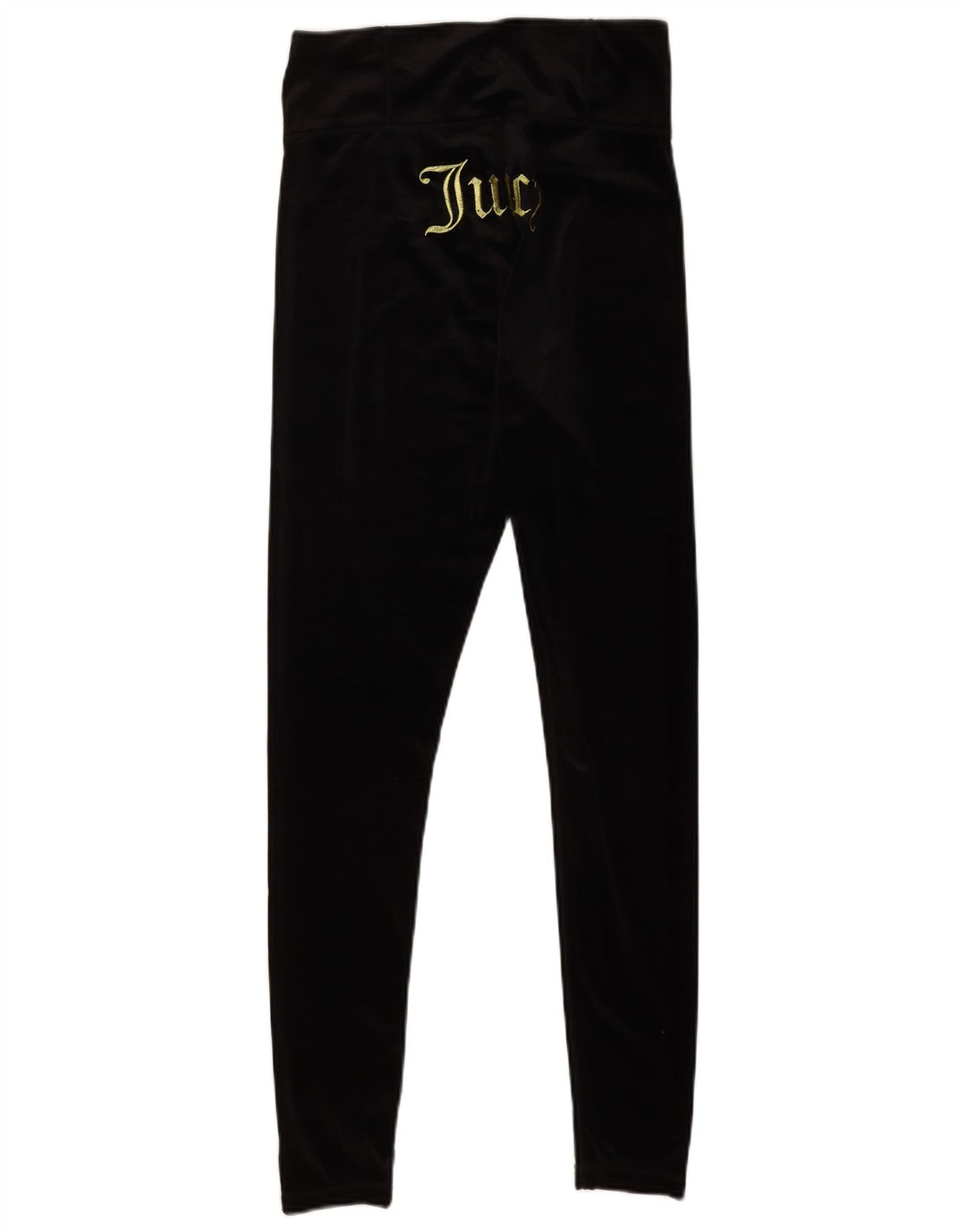 Juicy Couture Kvinders Grafiske Velour Leggings UK 12 Medium Sort Polyester