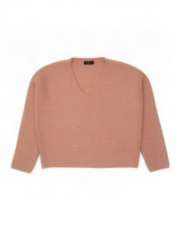 Marks & Spencer Womens Oversized V-Neck Jumper Sweater UK 10 Small Pink