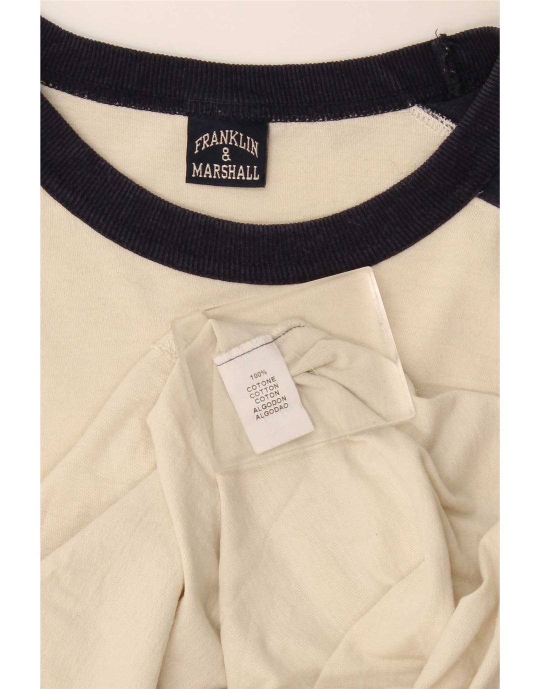 Franklin & Marshall Herre Grafisk Top Langærmet Medium Off White