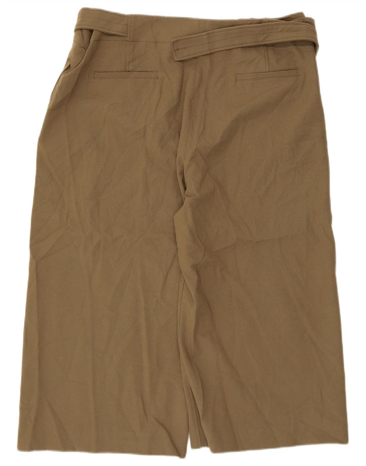 Zara Dame Capri Bukser 2XL W36 L20 Khaki Polyester