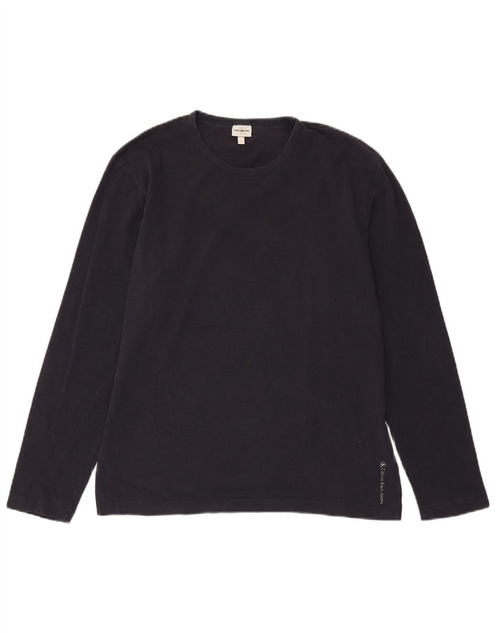 Calvin Klein Jeans Herre Top Langærmet Medium Navy Blue