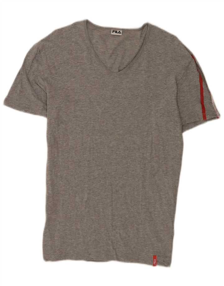 Fila Herre T-Shirt Top Lille Grå Bomuld Sports