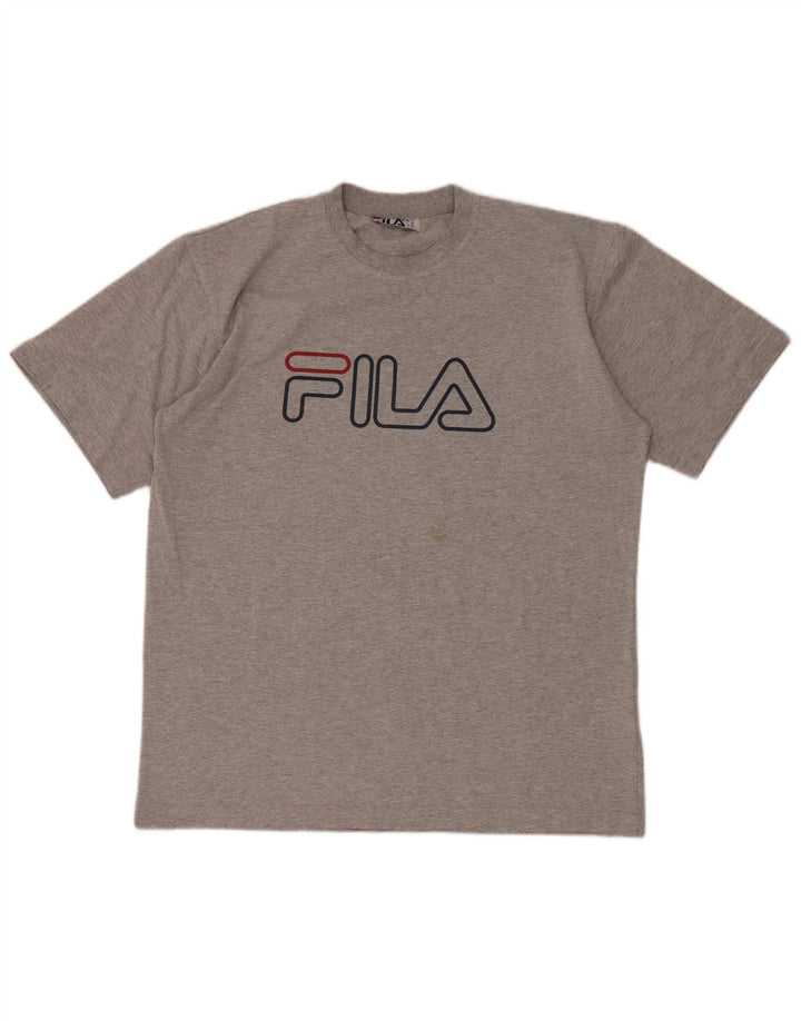 FILA Herre grafisk T-shirt Top mellemgrå bomuld