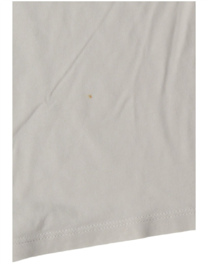 Zara Grafisk T-Shirt Top UK 14 Medium Hvid Bomuld