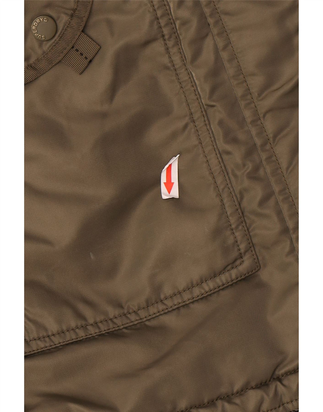 Superdry Parkajakke med hætte til kvinder UK 10 Lille grøn polyester
