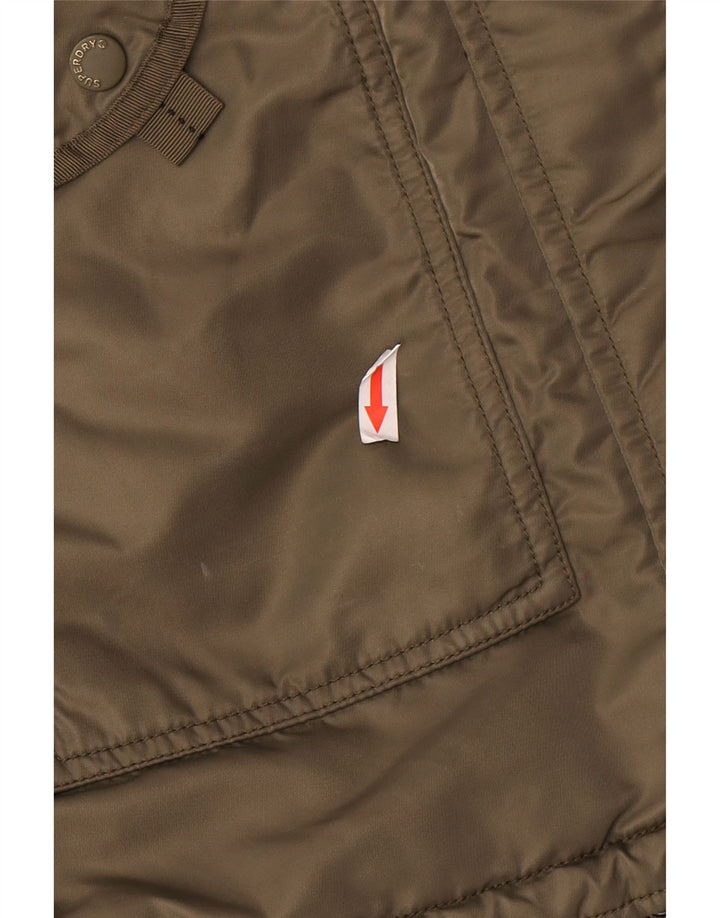 Superdry Parkajakke med hætte til kvinder UK 10 Lille grøn polyester