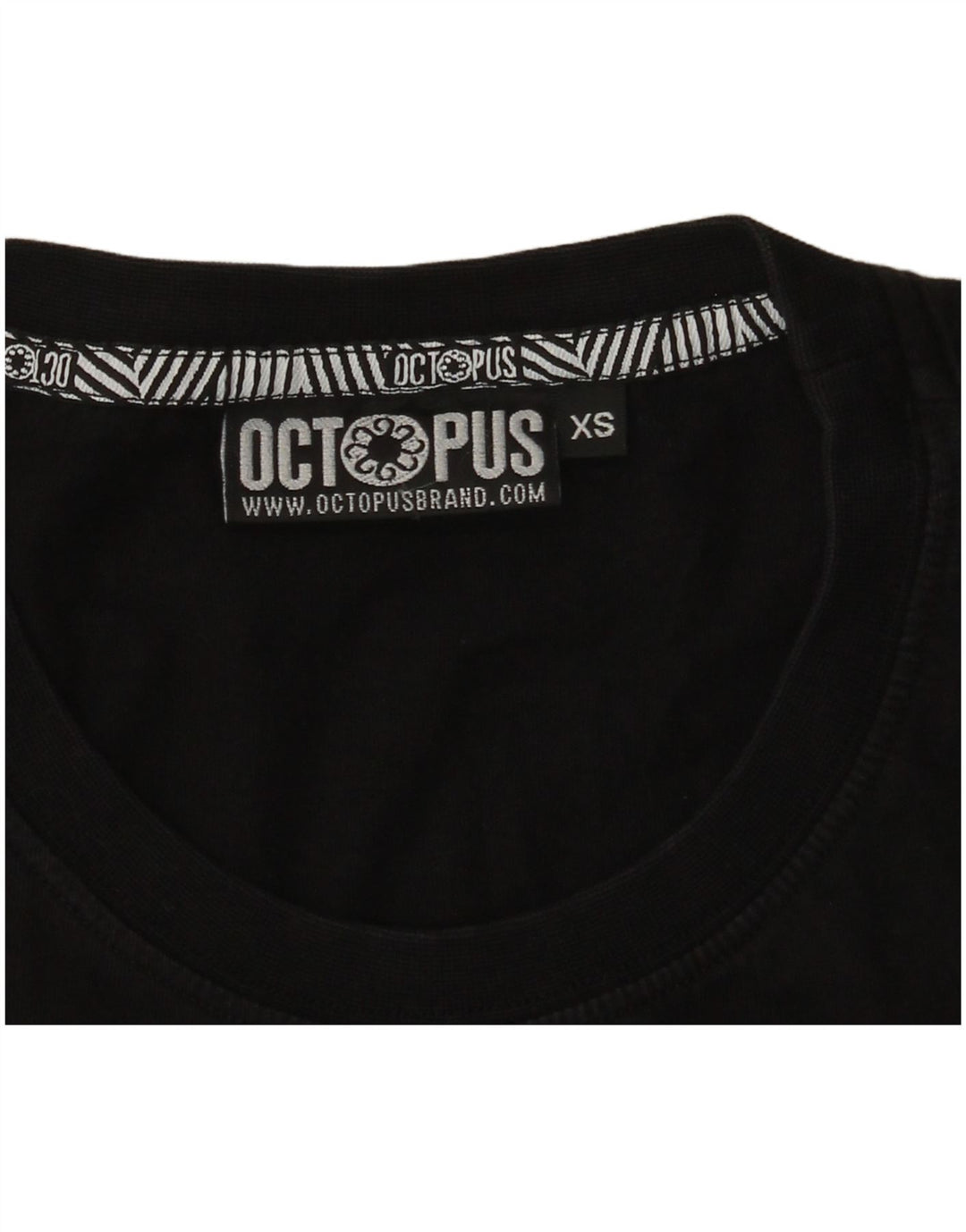 Octopus Herre Grafisk T-Shirt Top XS Sort Geometrisk