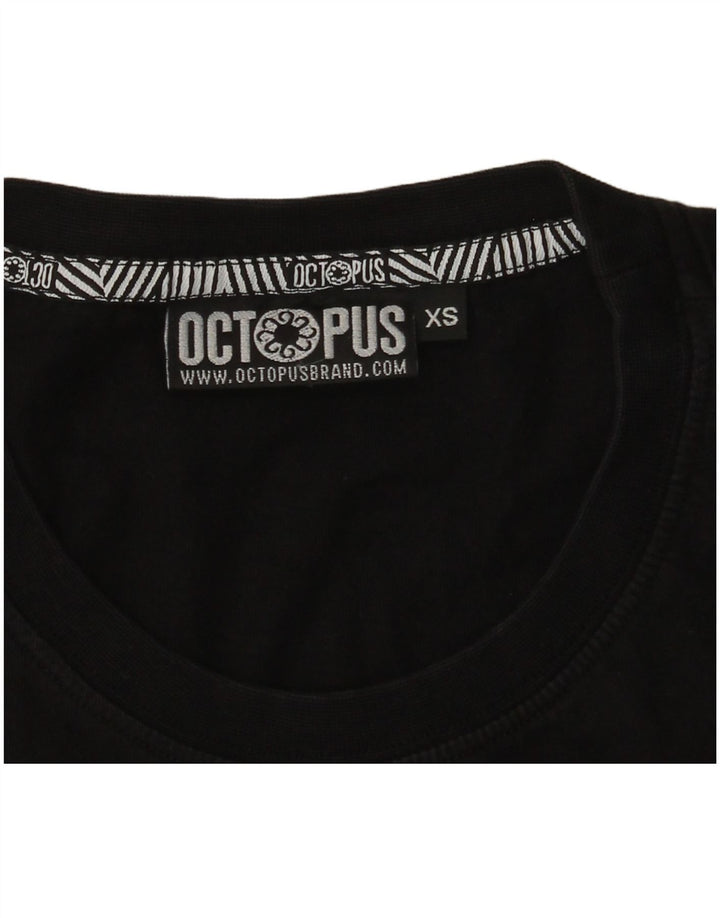Octopus Herre Grafisk T-Shirt Top XS Sort Geometrisk