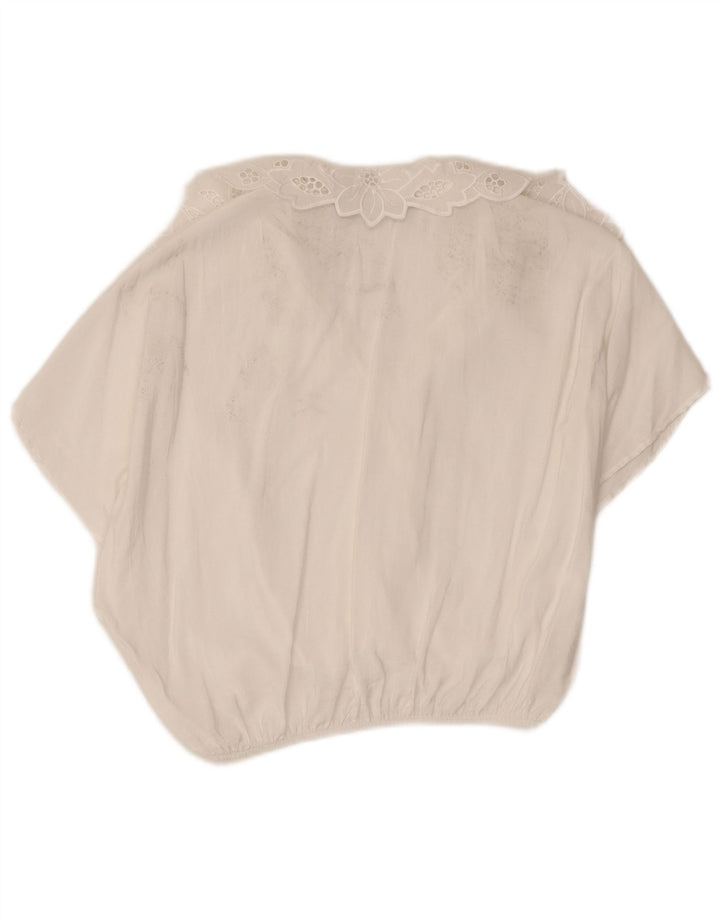 Zara Womens Crop Bluse Top UK 10 Small White