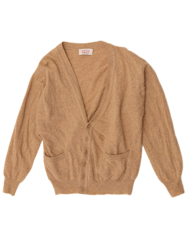 Benetton Dame Cardigan Sweater UK 16 Stor brun lammeuld