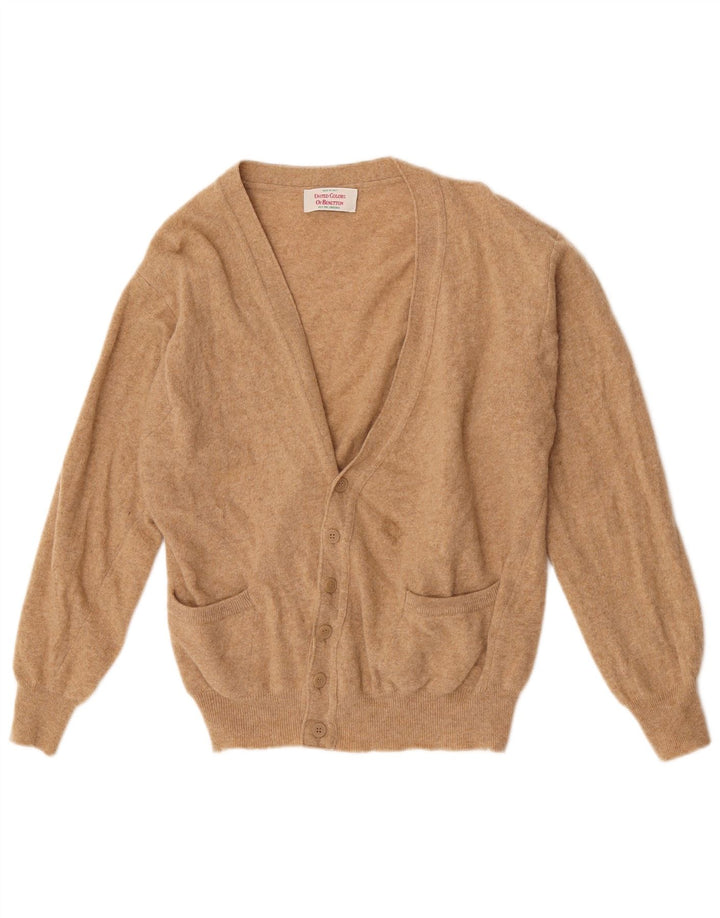 Benetton Dame Cardigan Sweater UK 16 Stor brun lammeuld