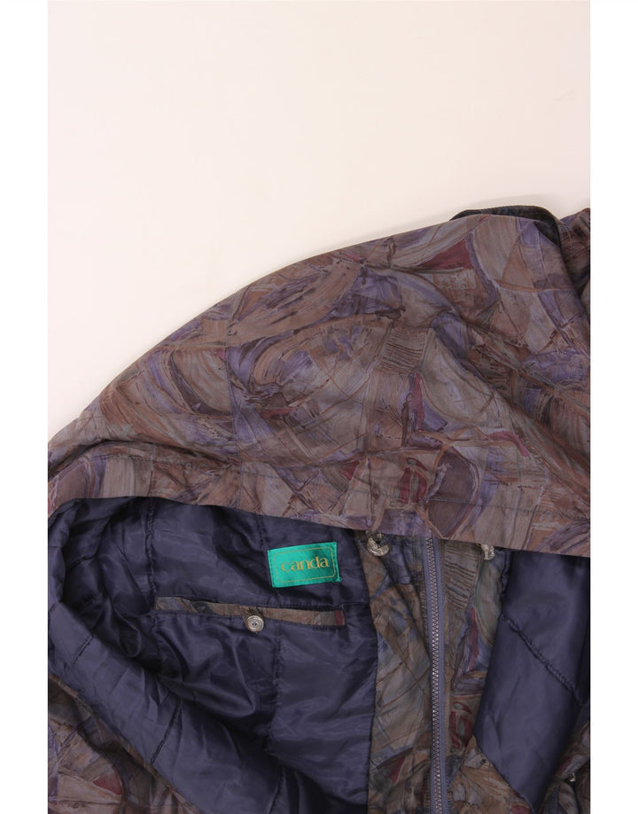 CANDA Womens Abstract Pattern Hooded Windbreaker Coat UK 20 2XL Purple Vintage Canda and Second-Hand Canda from Messina Hembry 