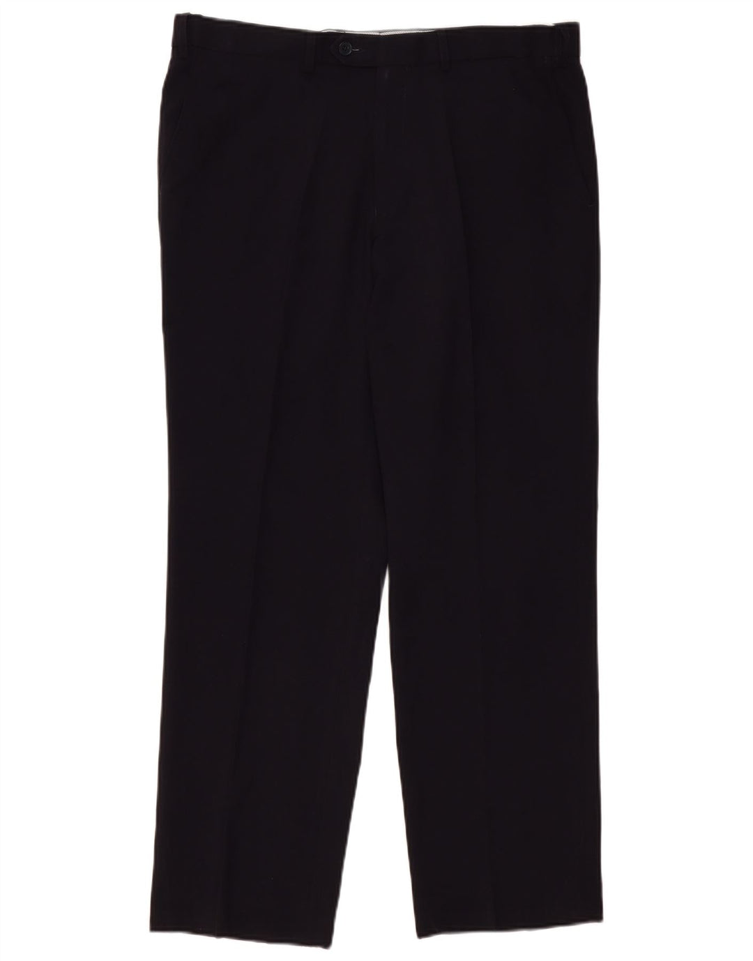 Marks & Spencer Straight Chino-bukser til mænd W36 L31 Marineblå polyester