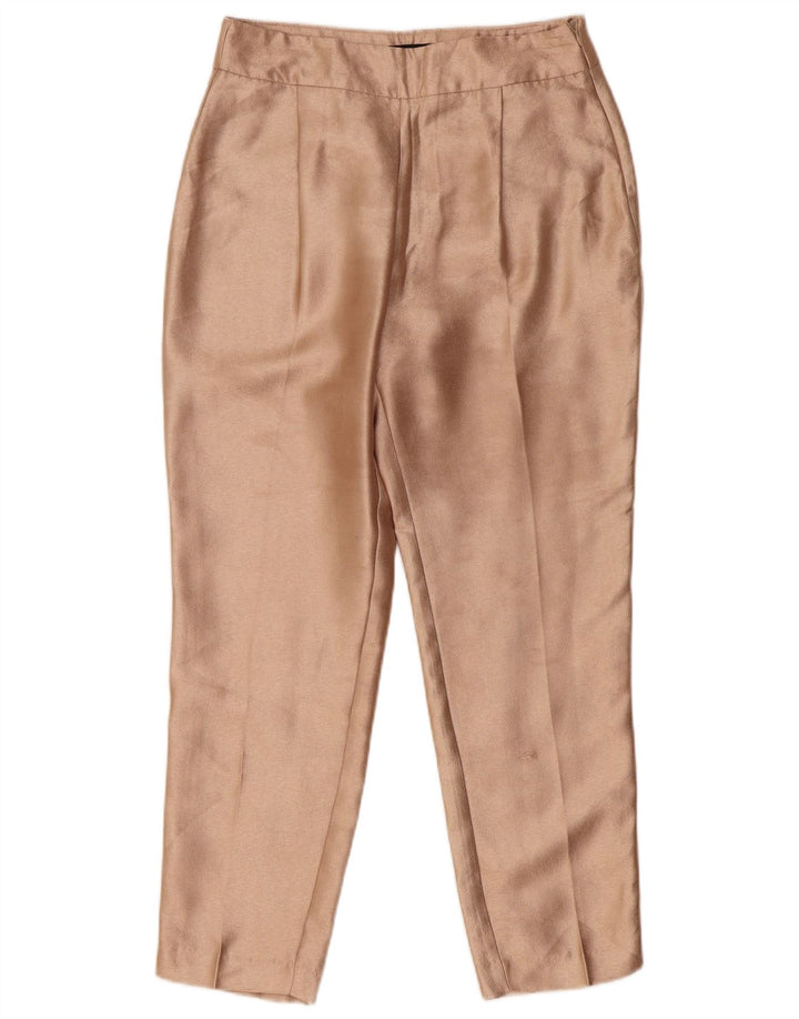 Zara Dame tilspidsede Casual Bukser Små W27 L26 Beige Polyester