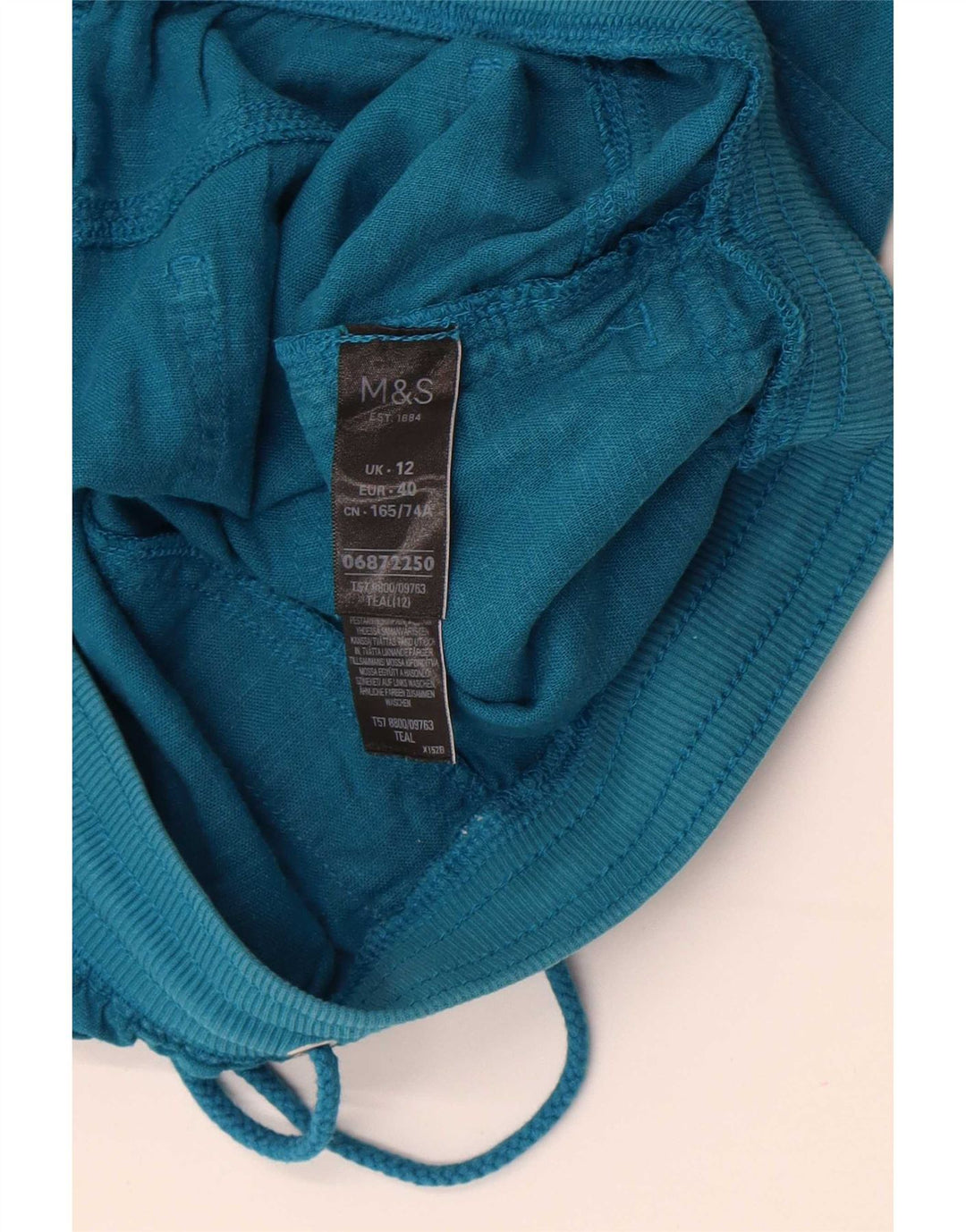 Marks & Spencer lige nederdel til kvinder UK 12 Medium W30 Blue Linen