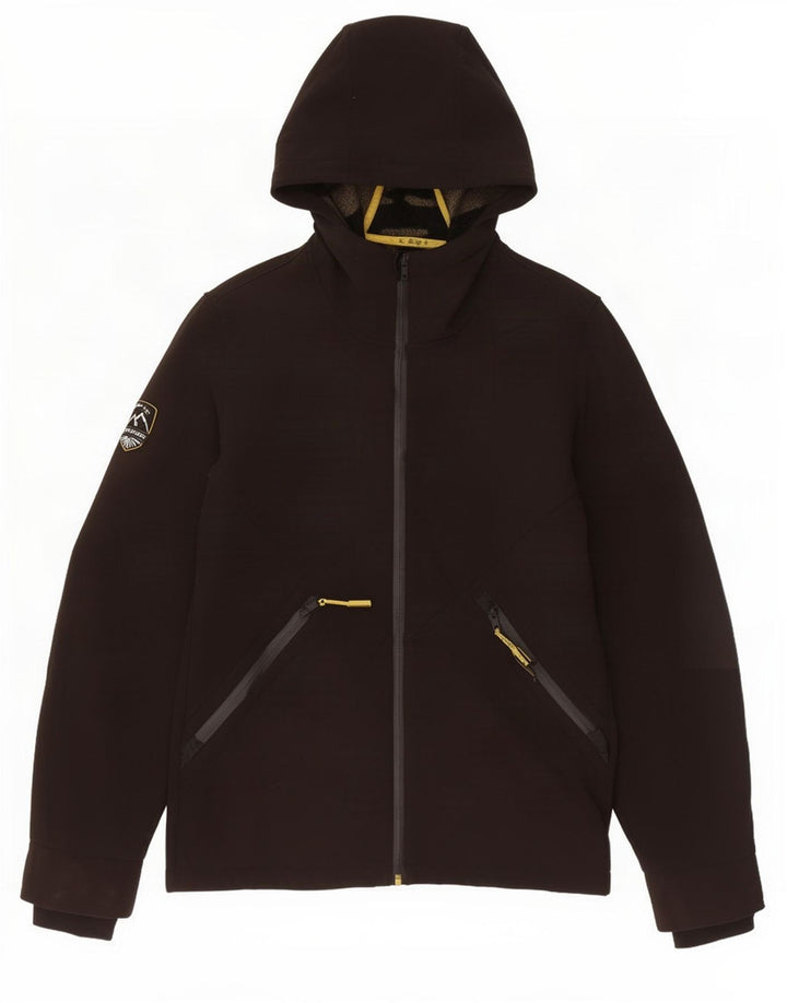 Superdry Windbreaker-jakke med hætte til mænd UK 36 Lille sort polyester