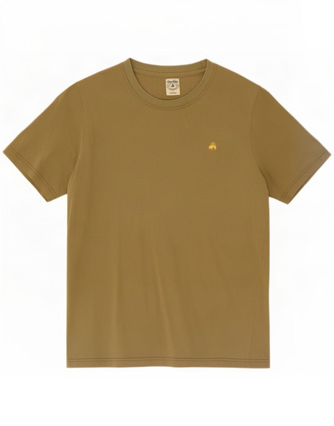Brooks Brothers Herre T-Shirt Top Stor Khaki Bomuld