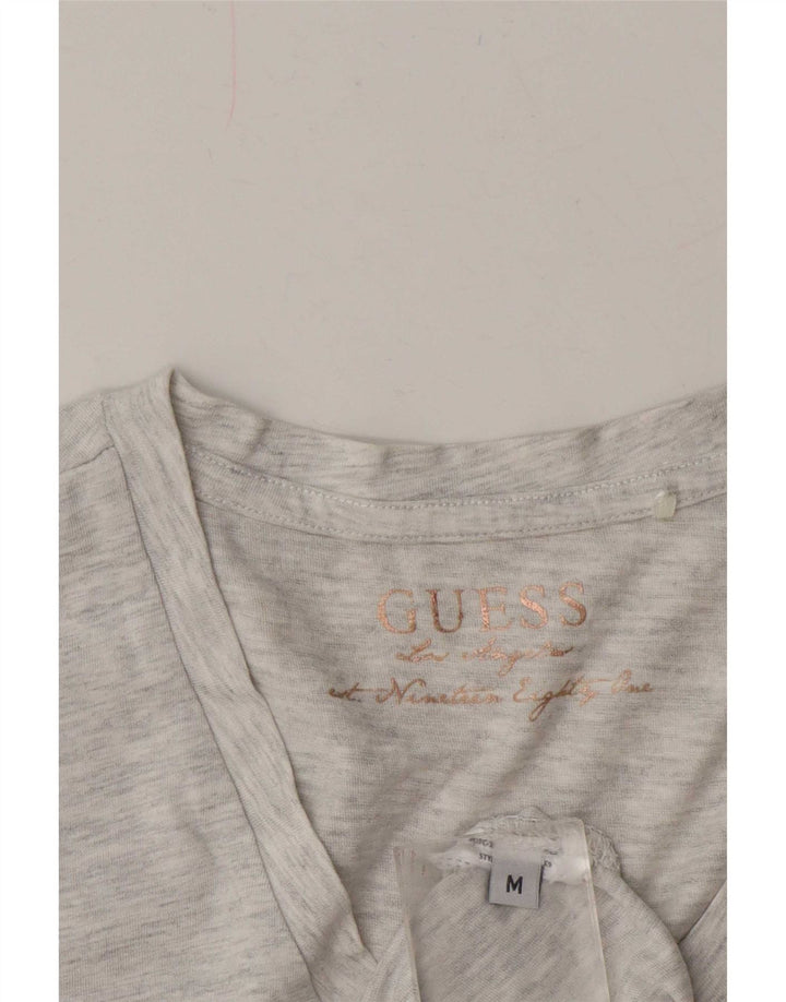 Guess Grafisk T-shirt top til kvinder UK 14 Medium Grå Flecked