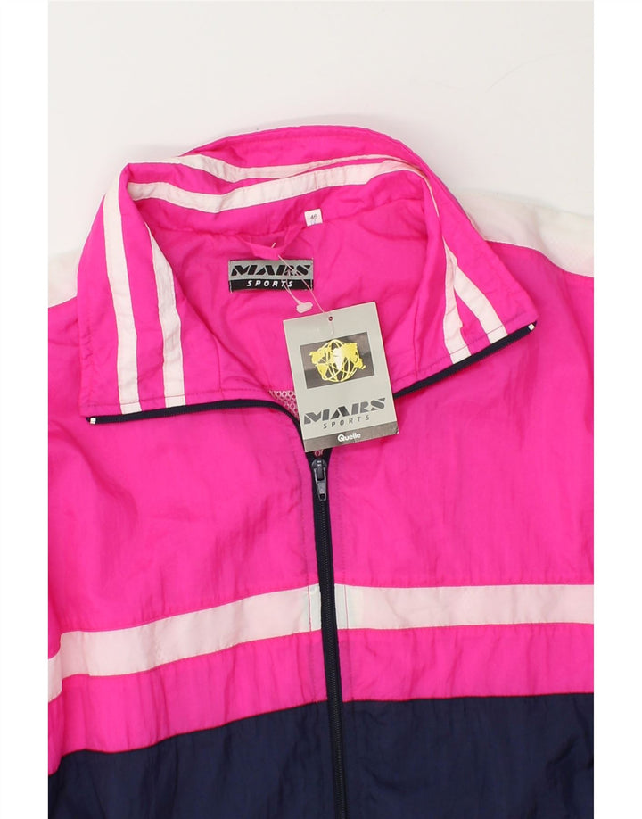 VINTAGE Womens Tracksuit Top Jacket EU 46 XL Pink Colourblock Polyester Vintage Vintage and Second-Hand Vintage from Messina Hembry 