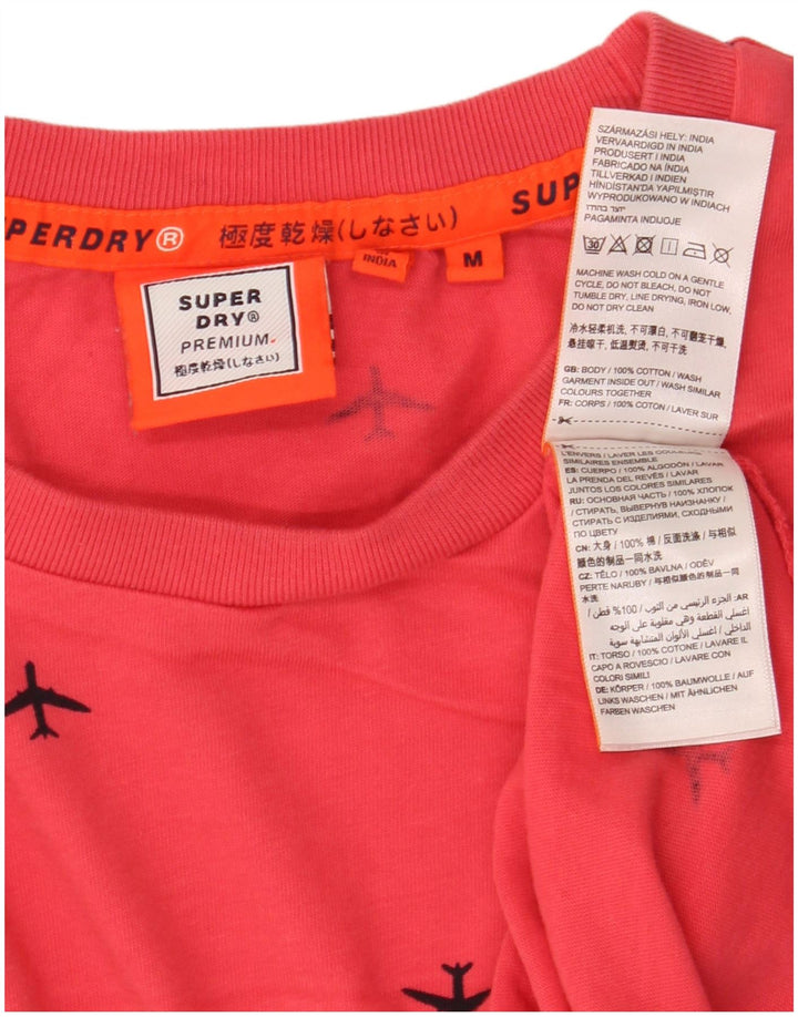 SUPERDRY Herre grafisk T-shirt Top Medium Rød Bomuld