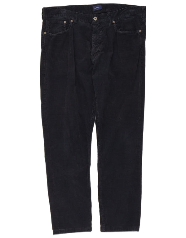 Gant Herre Slim Fit Corduroy Bukser W34 L28 Marineblå Bomuld
