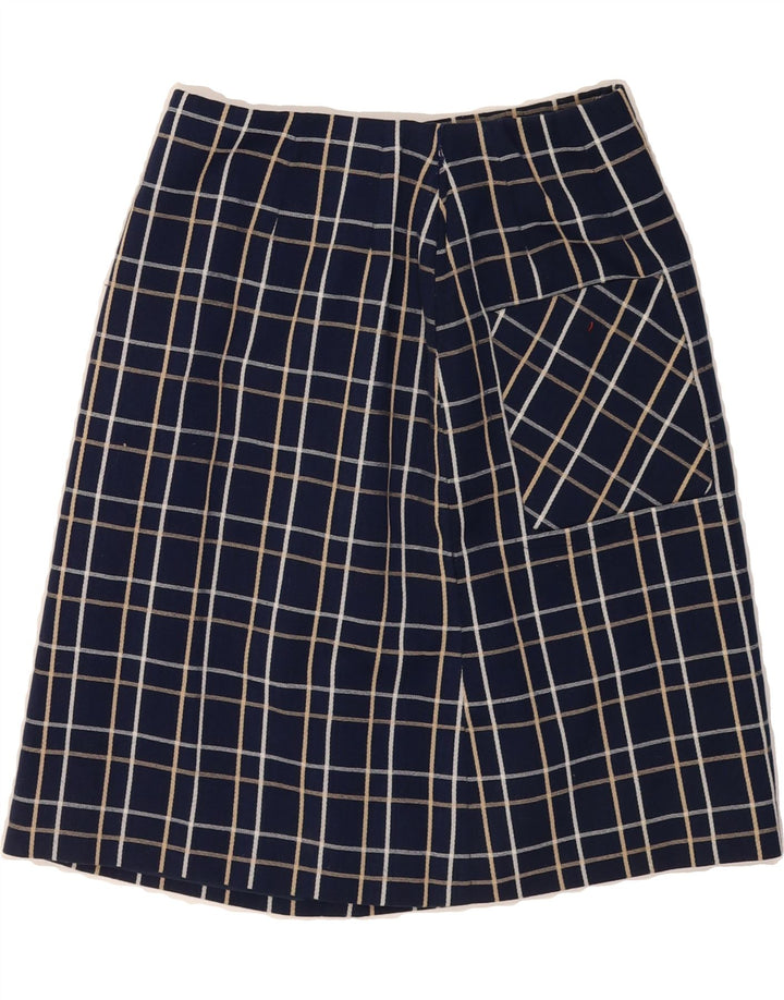 VINTAGE Womens A-Line Skirt W26 Small Navy Blue Check Vintage Vintage and Second-Hand Vintage from Messina Hembry 