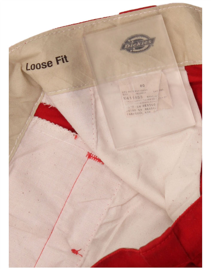 Dickies Herre Loose Fit Cargo Bukser W36 L33 Rød Polyester