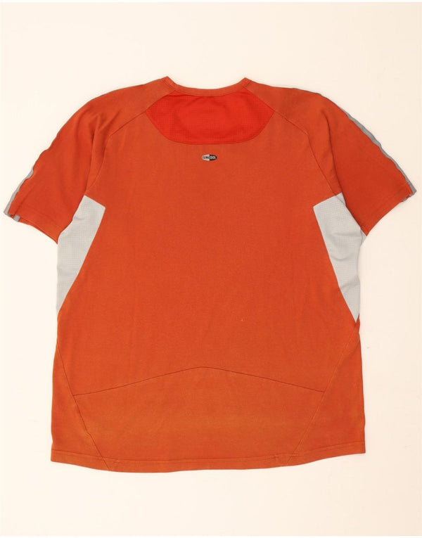 ADIDAS Herre T-Shirt Top Stor Orange Colourblock Bomuld