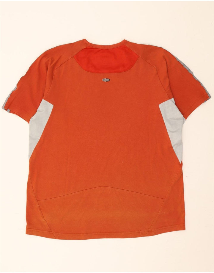 ADIDAS Herre T-Shirt Top Stor Orange Colourblock Bomuld