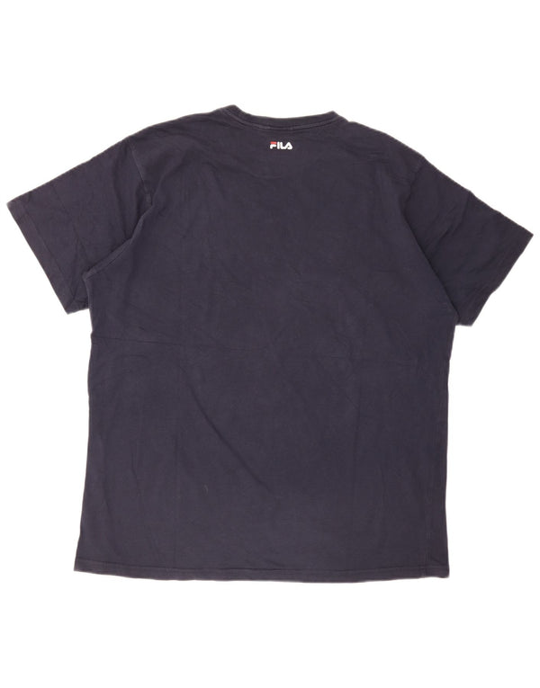 Fila Herre grafisk T-shirt top XL marineblå bomuld