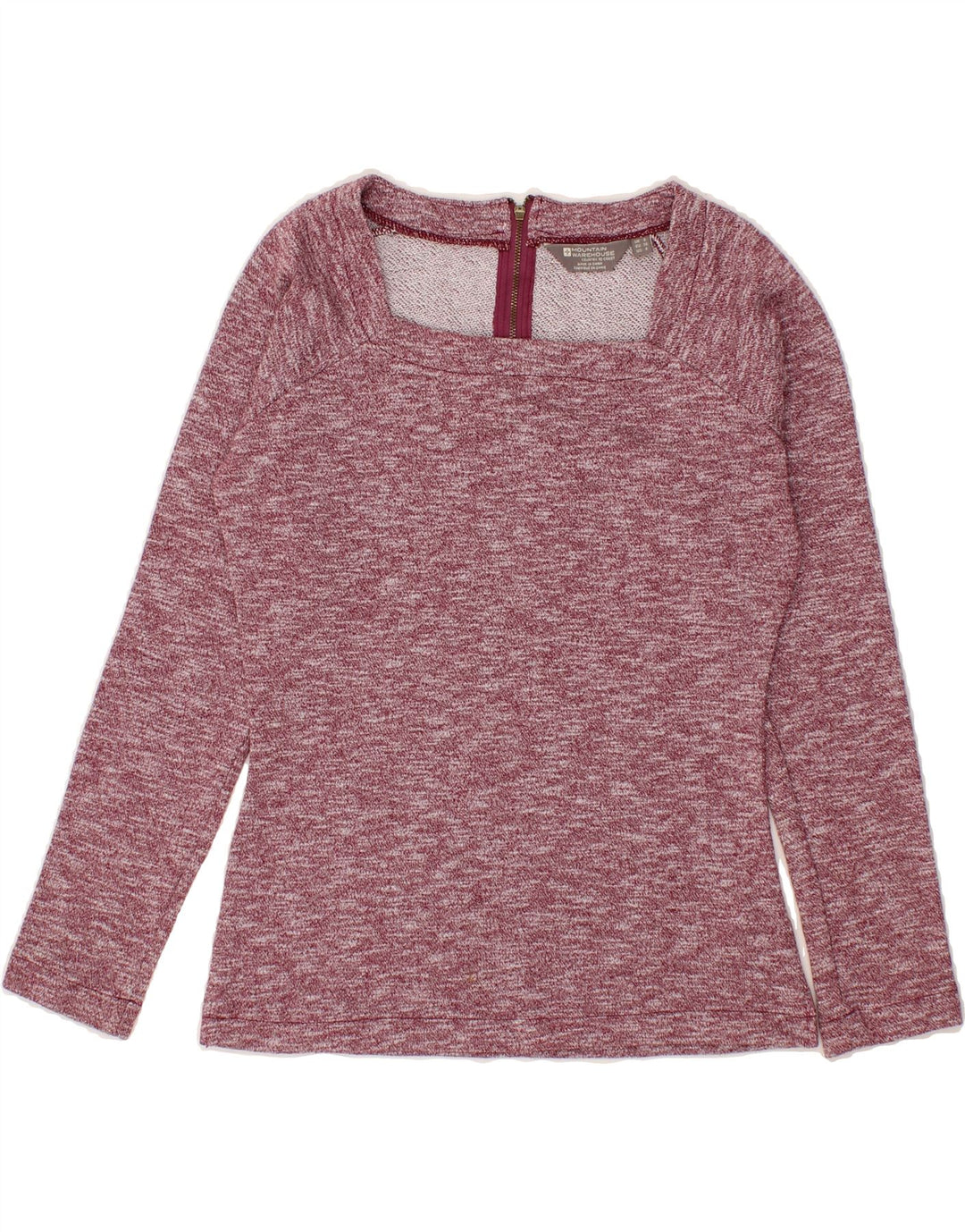 MOUNTAIN WAREHOUSE Womens Top Long Sleeve UK 8 Small  Burgundy Flecked Vintage Mountain Warehouse and Second-Hand Mountain Warehouse from Messina Hembry 