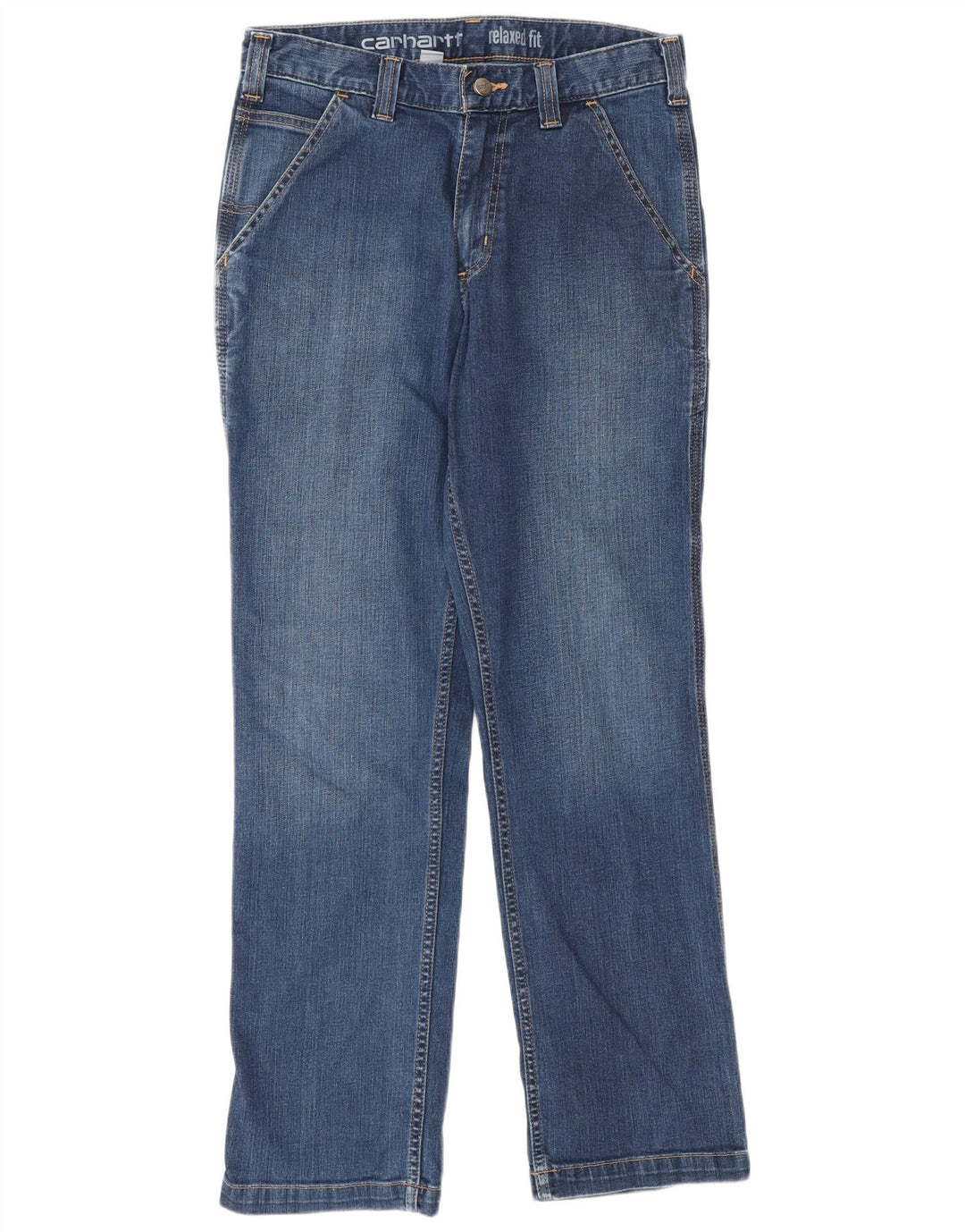 CARHARTT Herre Cargo Relaxed Fit Straight Jeans W30 L30 Blå Bomuld