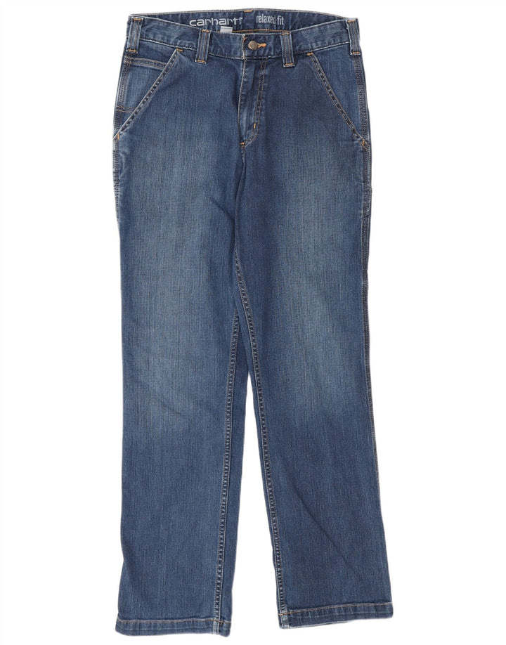 CARHARTT Herre Cargo Relaxed Fit Straight Jeans W30 L30 Blå Bomuld