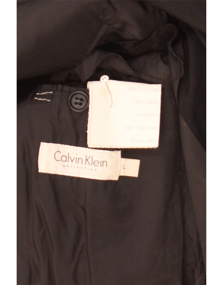 Calvin Klein Herre 3-knaps blazerjakke UK 40 Stor sort uld