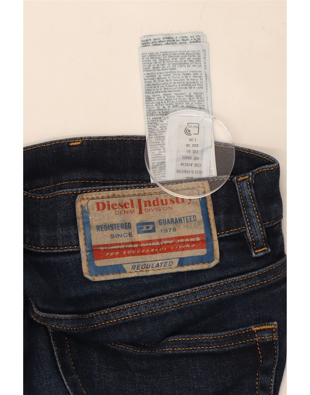 Diesel Dame Slim Jeans W30 L30 Marineblå Bomuld