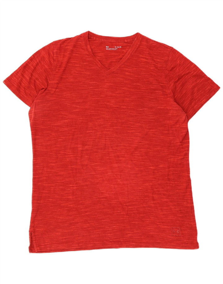 UNDER ARMOUR Herre T-Shirt Top XL Rød Flecked