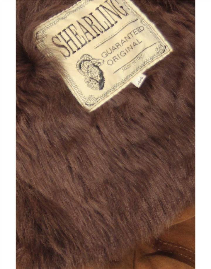 Vintage Dame Oversized Shearling Coat IT 44 Medium Beige