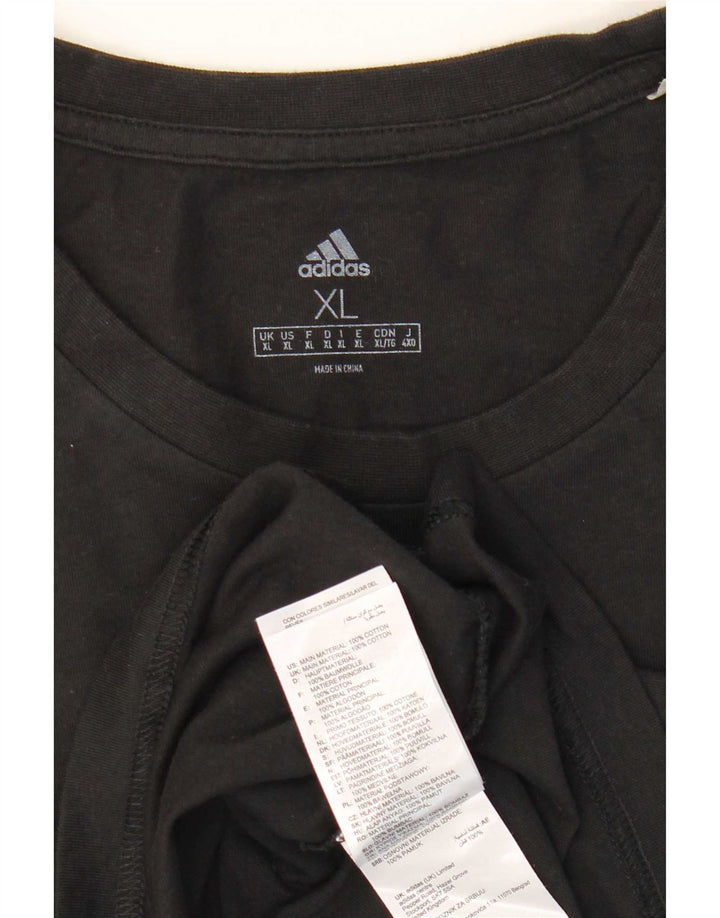 Adidas Herre T-Shirt Top XL Sort Bomuld