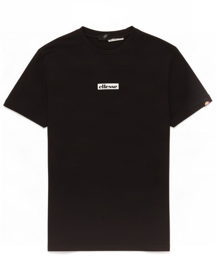 Ellesse Herre Grafisk T-Shirt Top Lille Sort Bomuld