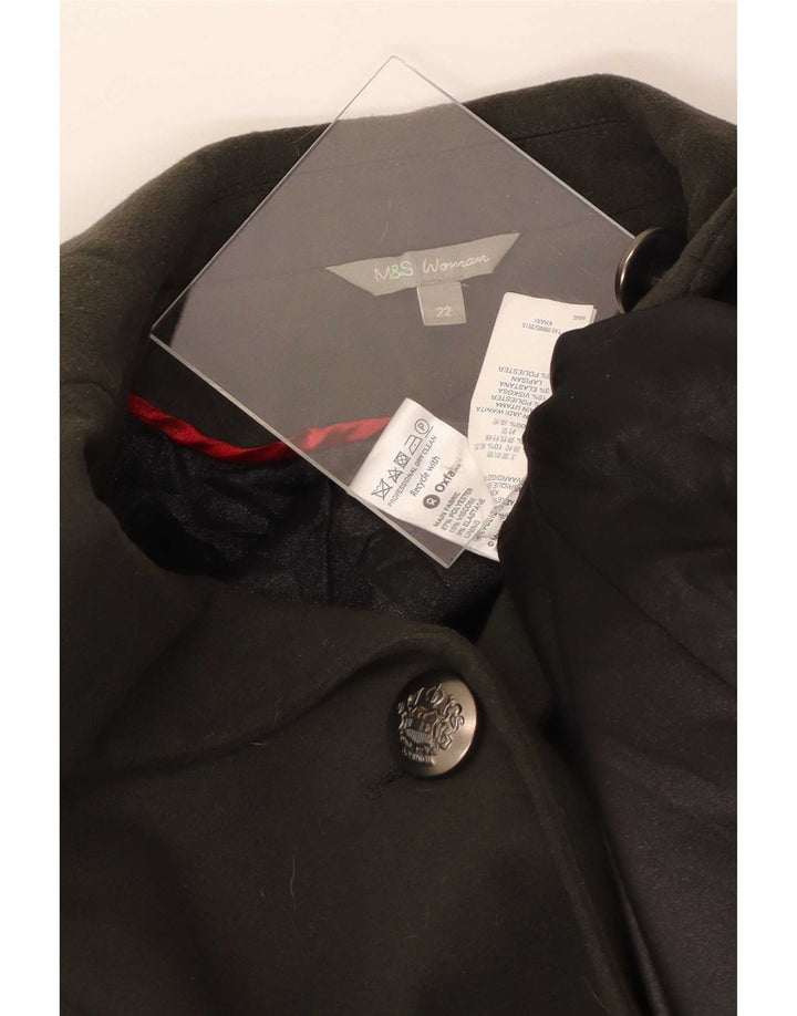 Marks & Spencer Military Overfrakke til kvinder UK 22 3XL Khaki Polyester