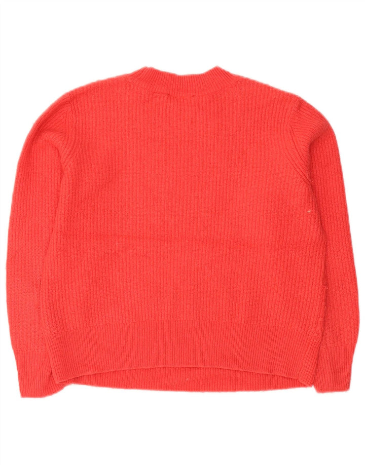 Ted Baker Dame Crop Turtle Neck Jumper Sweater Størrelse 1 XS Rød Bomuld