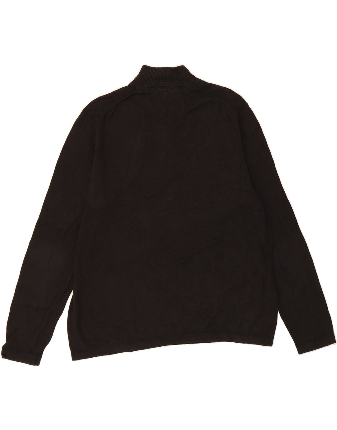 EDDIE BAUER Mens Zip Neck Jumper Sweater XL Black Cotton Vintage Eddie Bauer and Second-Hand Eddie Bauer from Messina Hembry 