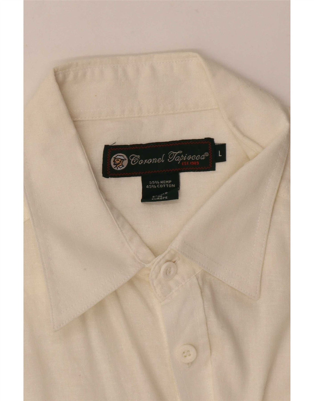 Coronel Tapiocca Herre Militærskjorte Large Off White Linen