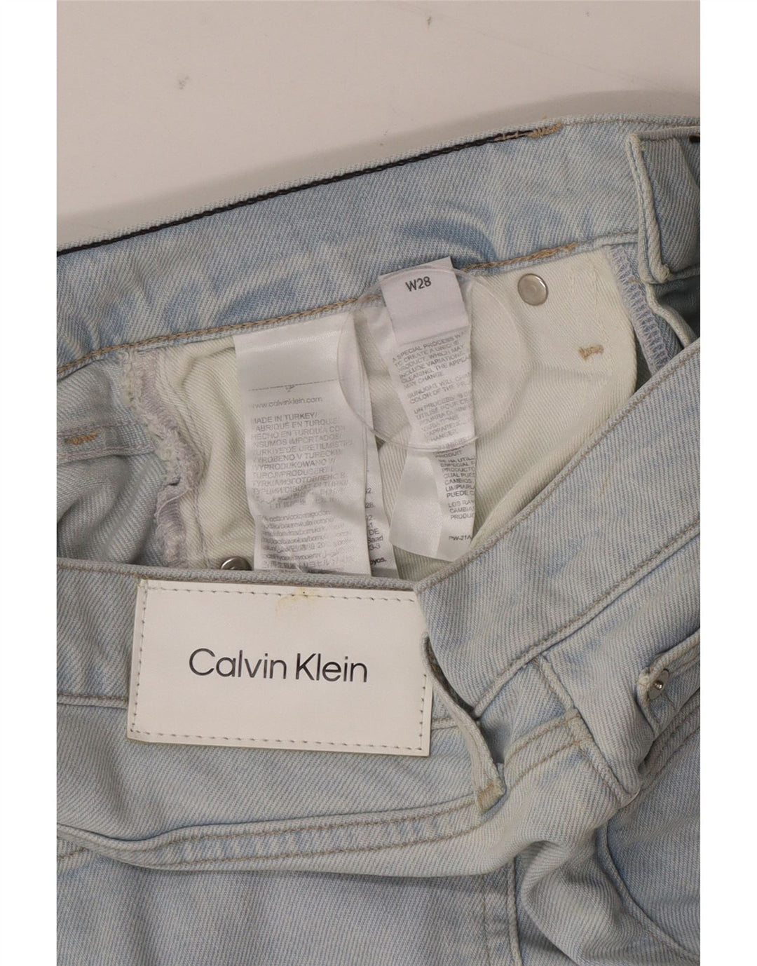 CALVIN KLEIN Dame Straight Jeans W28 L27 Blå Bomuld
