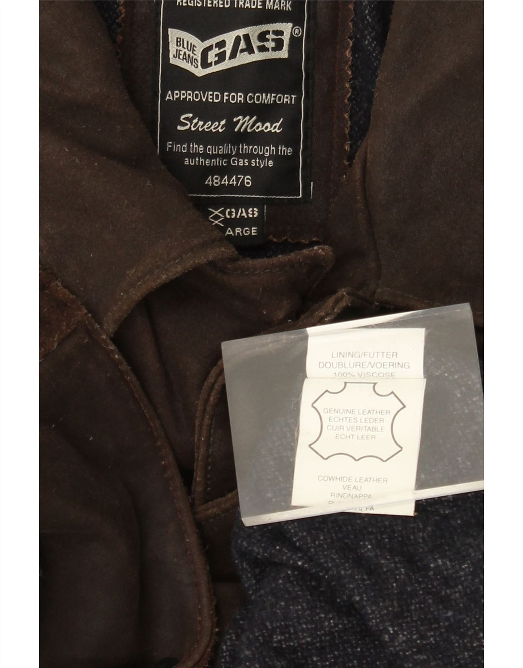 GAS Læderfrakke til mænd UK 44 2XL brunt læder