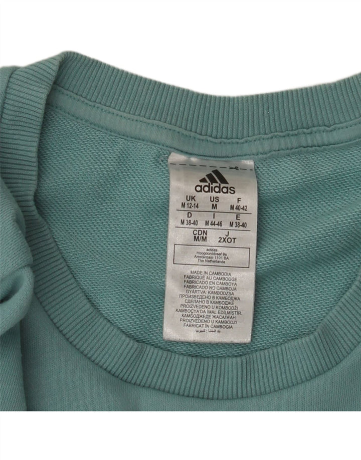 Adidas Graphic Sweatshirt Jumper UK 12/14 Medium Blue Bomuld