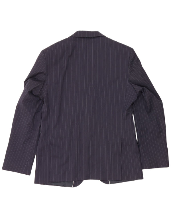 Marks & Spencer Herre Blazer Jacket UK 40 Medium Navy Blue Pinstripe